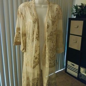 Miss Chievous All-Over Embroidered Lace Kimono